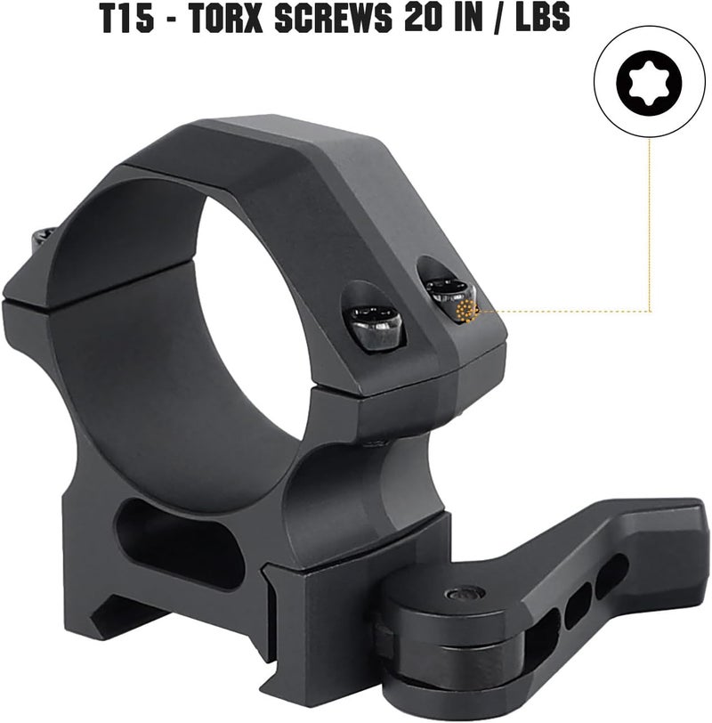 ohhunt 30mm Scope Rings Quick Detach Scope Rings 30mm Low | Medium | High Profile QD 30 mm Scope Rings 7075 Series Aluminum - Image 5